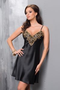 Koszulka Nocna Model Luna Black/Gold