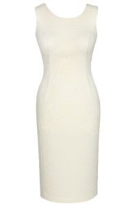Sukienka dzienna model FSU688 Ekri
