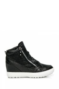 SNEAKERSY NA KOTURNIE BLACK Czarny