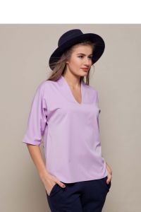 Elegancka bluzka z głębokim dekoltem GR1351 Liliowy