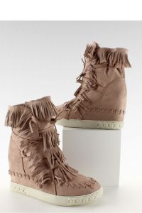 ZAMSZOWE SNEAKERS Z FRĘDZLAMI BL-10 CZERWONY RÓŻOWY