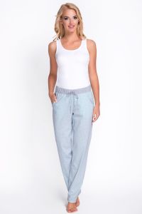 Spodnie Piżamowe Model 3080-1Grey/Turkus