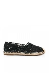 KORONKOWE ESPADRYLE Czarny