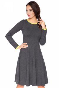 Sukienka Model F2 Dark Grey/Limonka