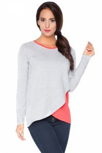 Bluzka Model H6 Light Grey/Coral