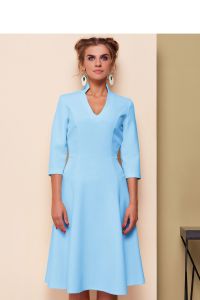 Sukienka z oryginalnym dekoltem GR1541 Sky Blue