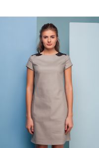 Klasyczna sukienka o prostym fasonie GR1503 Grey