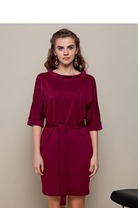Elegancka sukienka przed kolano GR1345 Winny