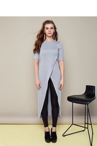 Asymetryczna oryginalna tunika GR1344 Grey