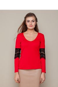 Miękka koszula z głębokim dekoltem GR1342 Red