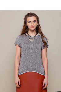 Asymetryczna lekka bluzka GR1349 Black