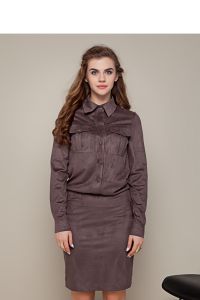 Modna sukienka na każdą okazję GR1333 Cappuccino
