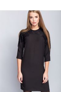 Elegancka sukienka zdobiona delikatną koronką MM1093 Black