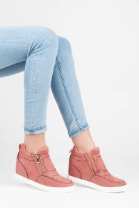 SNEAKERSY ZE ZŁOTYM SUWAKIEM Różowy