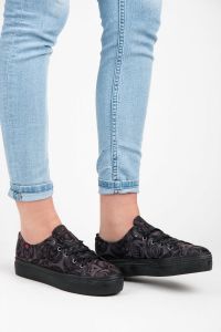 STYLOWE BUTY W KWIATY Czarny
