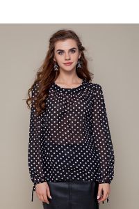 Lekka bluzka w grochy w grochy GR1272 Black