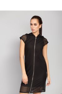 Długi kardigan z kapturem MM3016 Black
