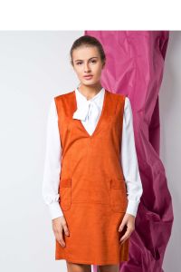 Sukienka sarafan o swobodnym kroju GR1199 Terakota
