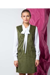 Sukienka sarafan o swobodnym kroju GR1199 Khaki