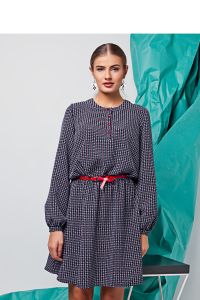 Sukienka z długimi rękawami GR1264 Blue