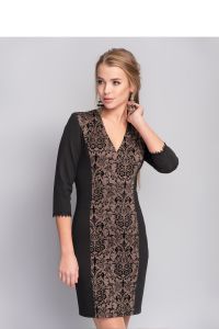 Elegancka sukienka w stylu paryskim MM1088 Beige