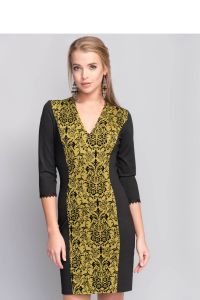 Elegancka sukienka w stylu paryskim MM1088 Oliwny
