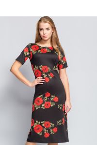 Elegancka sukienka z kwiecistym wzorem MM1089 Black