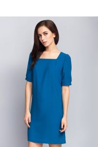 Elegancka sukienka o wolnym kroju MM1098 Blue