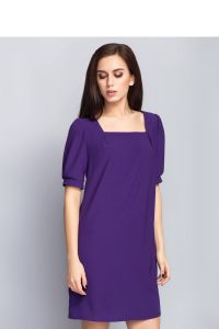 Elegancka sukienka o wolnym kroju MM1098 Purpurowy