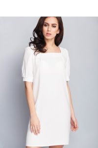 Elegancka sukienka o wolnym kroju MM1098 White