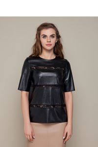 Oryginalny sweter z dwóch materiałów GR1311 Black