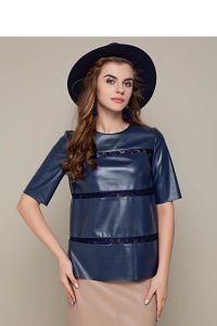 Oryginalny sweter z dwóch materiałów GR1311 Blue