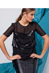 Bluzka o swobodnym kroju GR1330 Black
