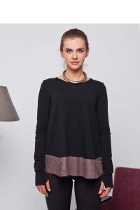 Miękki, przyjemny w dotyku sweter z dzianiny GR1266 Black