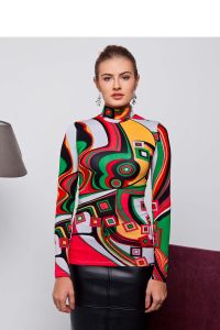 Sweter dopasowany do sylwetki GR1268 Red