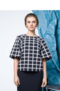 Bluzka z garniturowej tkaniny GR1252 Black