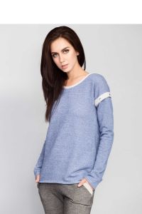 Oryginalny ciepły sweter o prostym kroju MM2031 Sky Blue