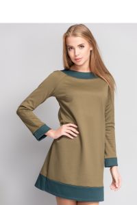 Sukienka o trapezowym kroju MM1083 Oliwny