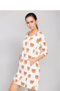 Jaskrawa i modna sukienka o trapezowym kroju MM1065 White