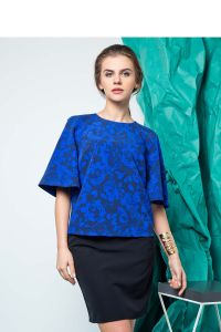 Bluzka z garniturowej tkaniny GR1252 Blue