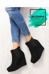 BOTKI NA KOTURNIE SZTYBLETY 824 BLACK