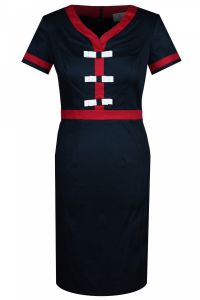 Sukienka FSU257 GRANATOWY CZERWONY