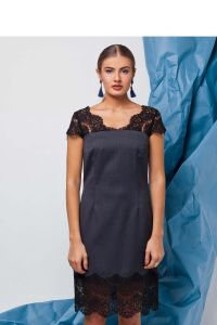 Sukienka z tkaniny koszulowej GR1315 Dark Grey