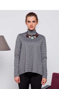 Lekki sweter z golfem z dzianiny GR1196 Black