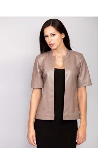 Elegancki kardigan o prostym kroju MM3008 Beige