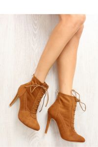 BOTKI NA OBCASIE SZNUROWANE H254 CAMEL