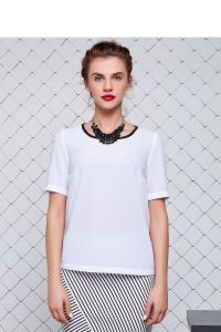 Bluzka o swobodnym kroju GR1089 White