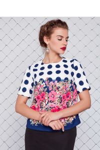 Top z nowoczesnego strukturalnego trykotażu GR1089 Pink