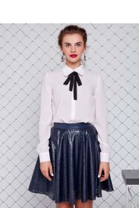 Lekka bluzka z krępy GR1235 White/Pink