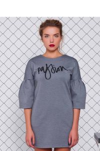 Sukienka o swobodnym kroju GR1084 Dark Grey